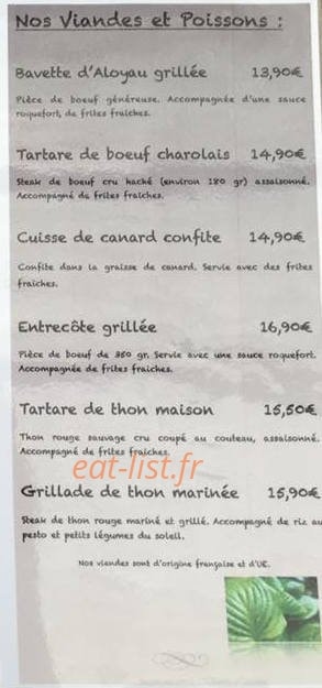La Terrasse aux Arômes — carte page 6