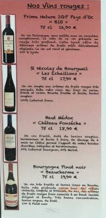 La Terrasse aux Arômes — carte page 10