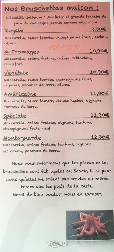 La Terrasse aux Arômes — carte page 2