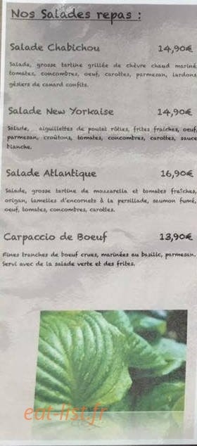 La Terrasse aux Arômes — carte page 4