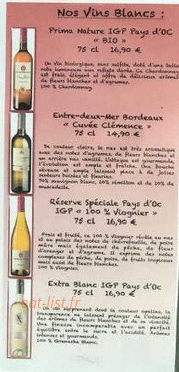 La Terrasse aux Arômes — carte page 12
