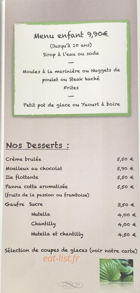 La Terrasse aux Arômes — carte page 3