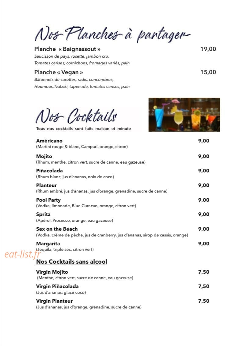 Le Baignassout — carte page 2
