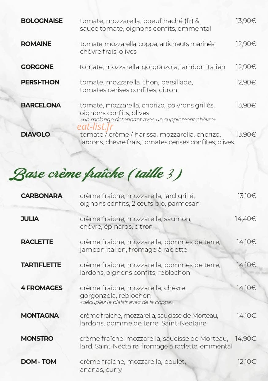 Vincenzo Pizza — carte page 2