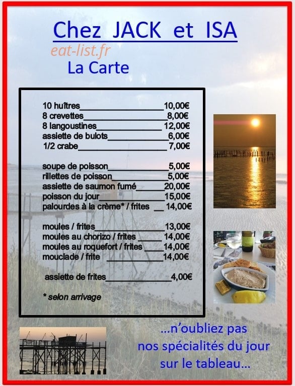 Chez Jack et Isa — carte page 1