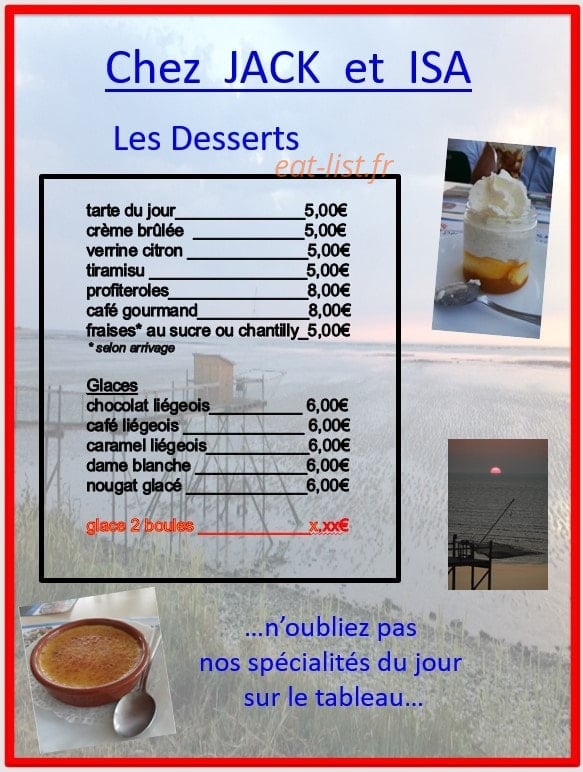 Chez Jack et Isa — carte page 2