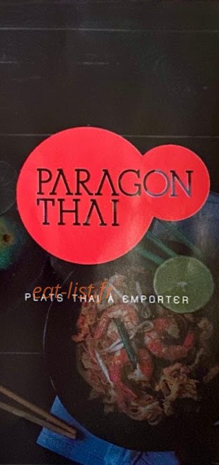 Paragon Thai — carte page 1