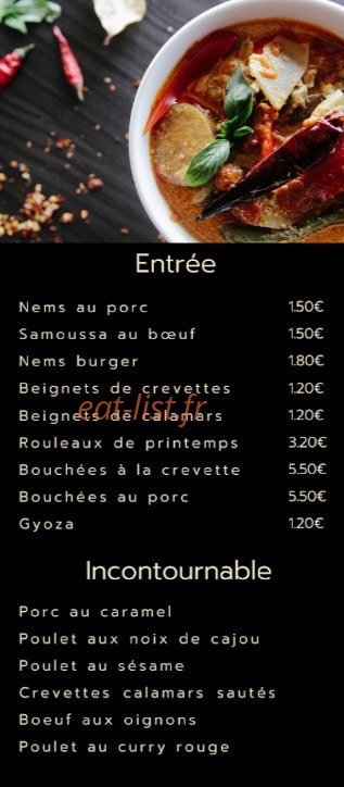 Paragon Thai — carte page 2