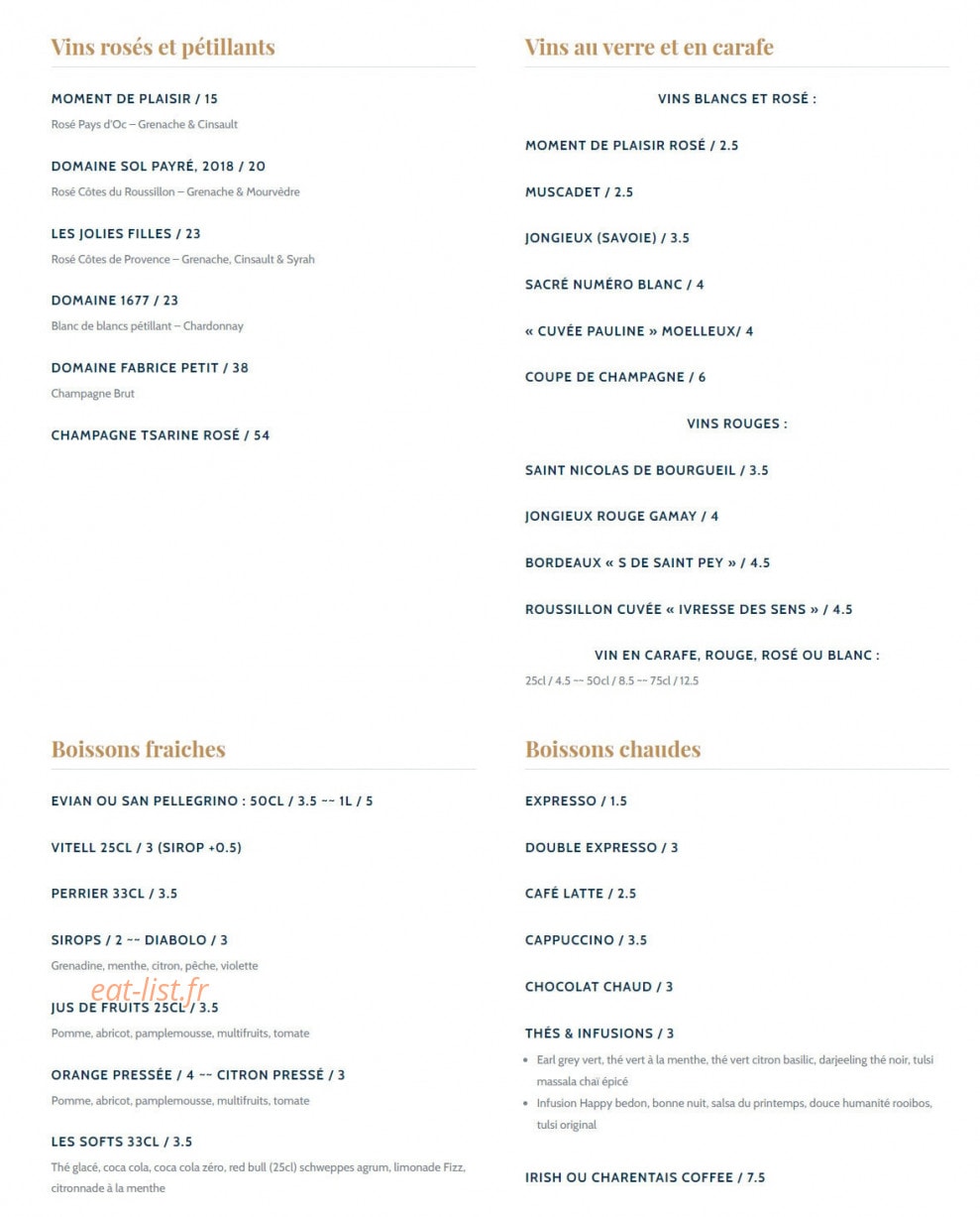 Bistrot de la Place — carte page 4