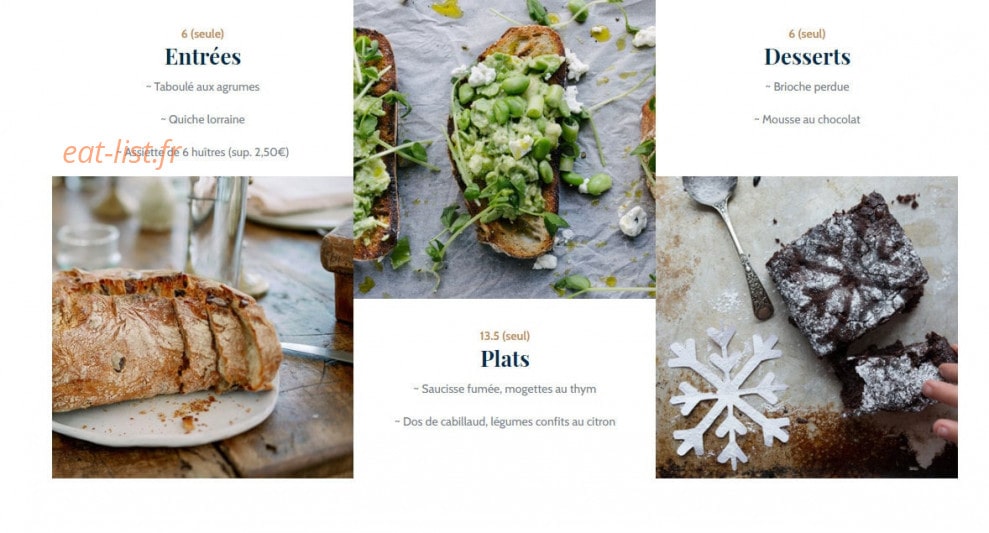 Bistrot de la Place — carte page 1