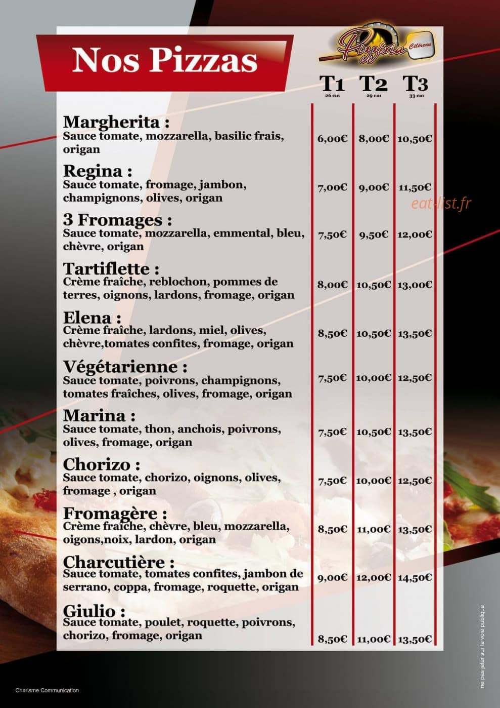 Pizzeria Céléreau — carte page 2