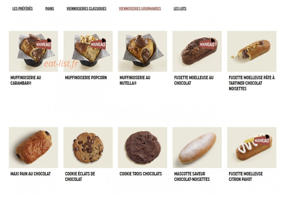Brioche Dorée — carte page 10