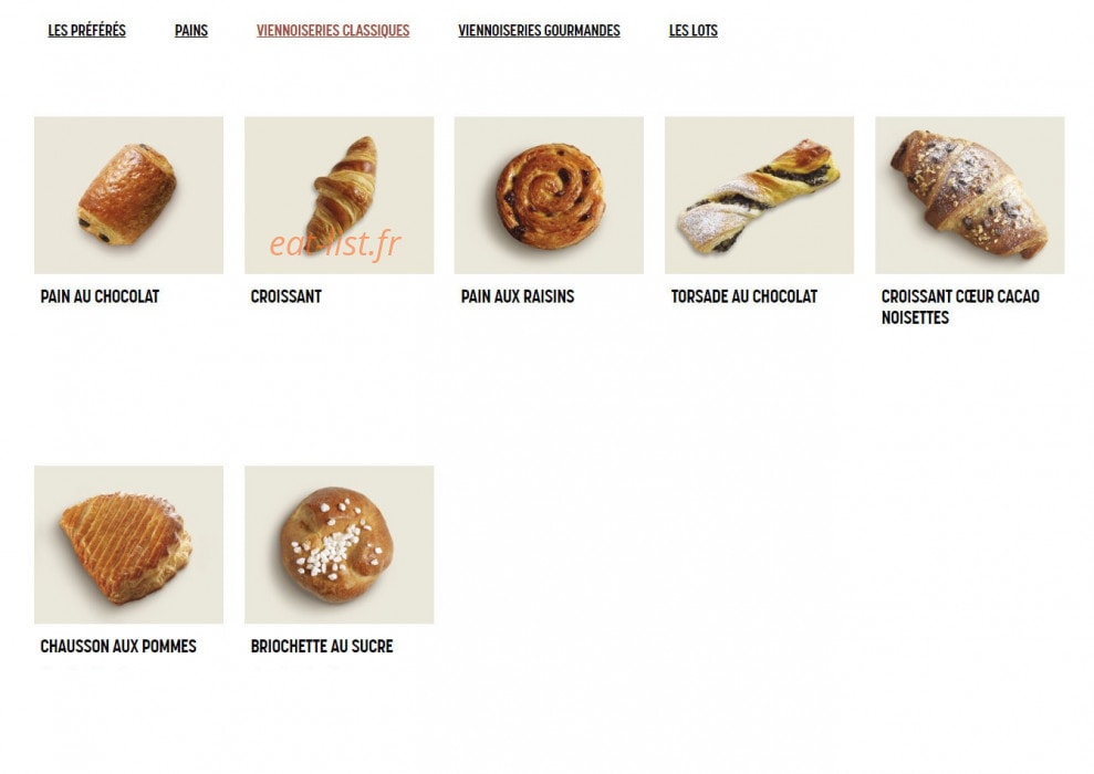 Brioche Dorée — carte page 9