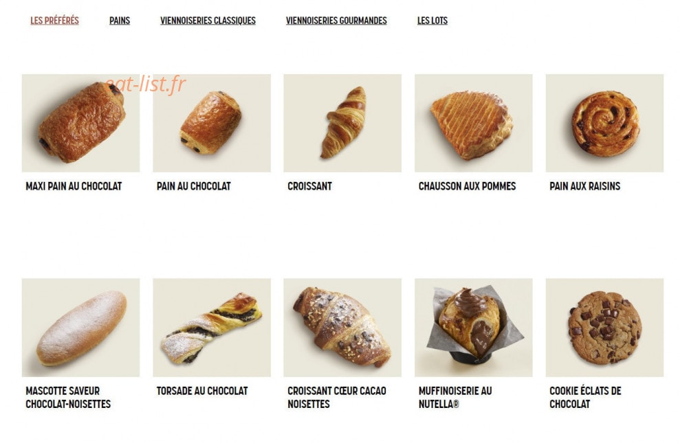 Brioche Dorée — carte page 7