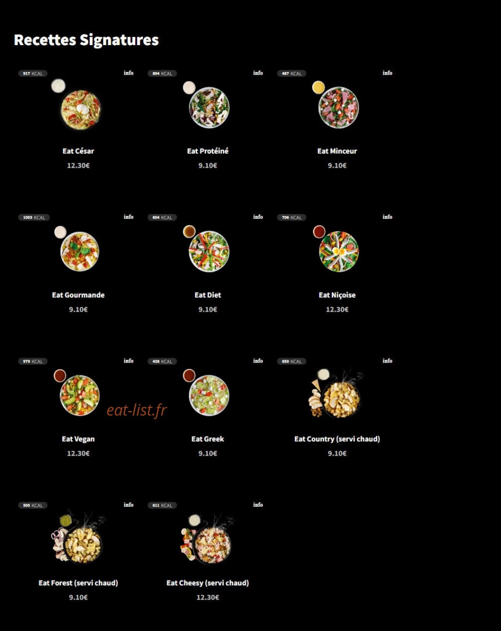 Eat Salad — carte page 12