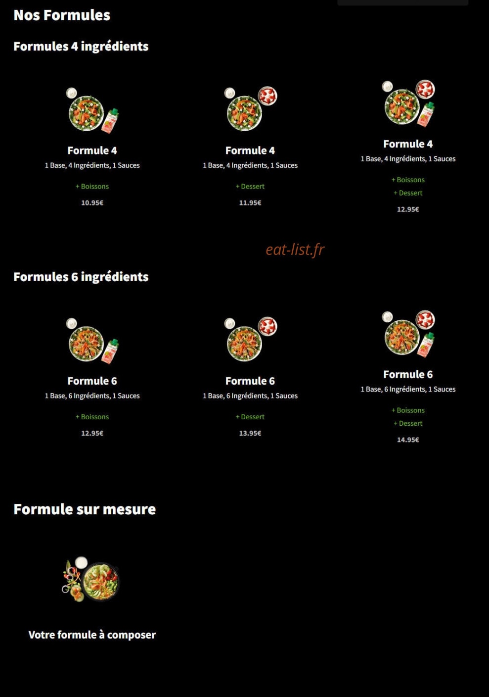 Eat Salad — carte page 1