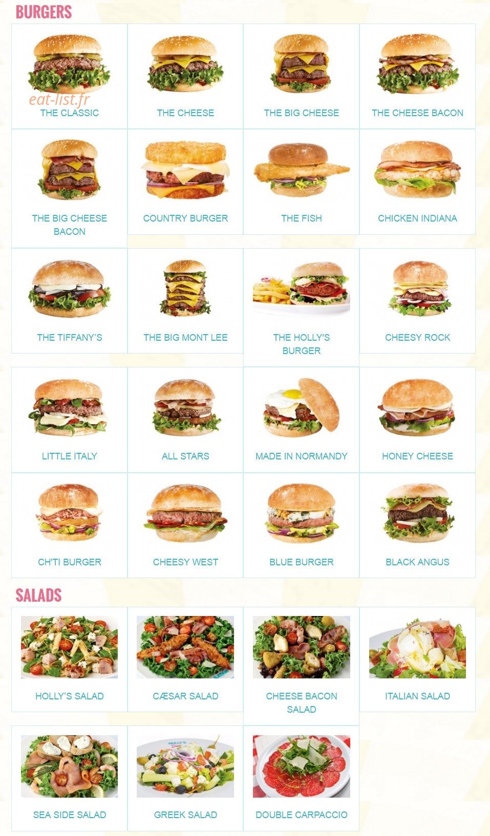 Holly's Diner — carte page 2