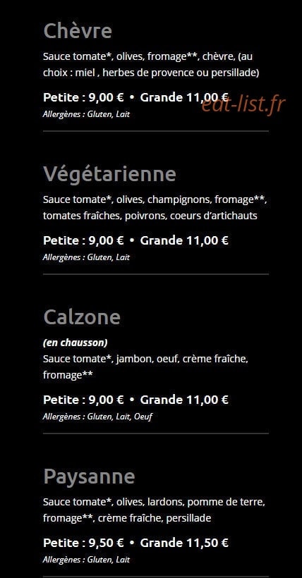 Kpizz — carte page 1