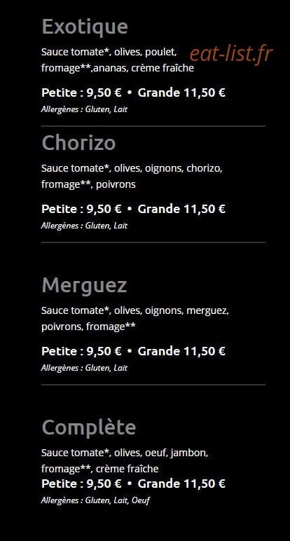 Kpizz — carte page 2