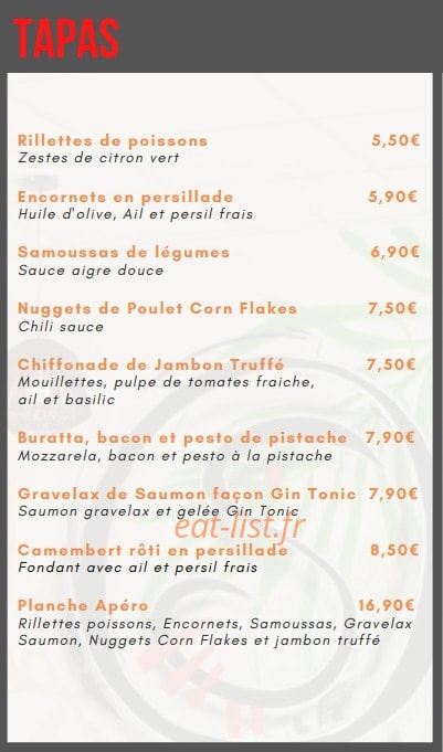 Le Sparrow — carte page 1