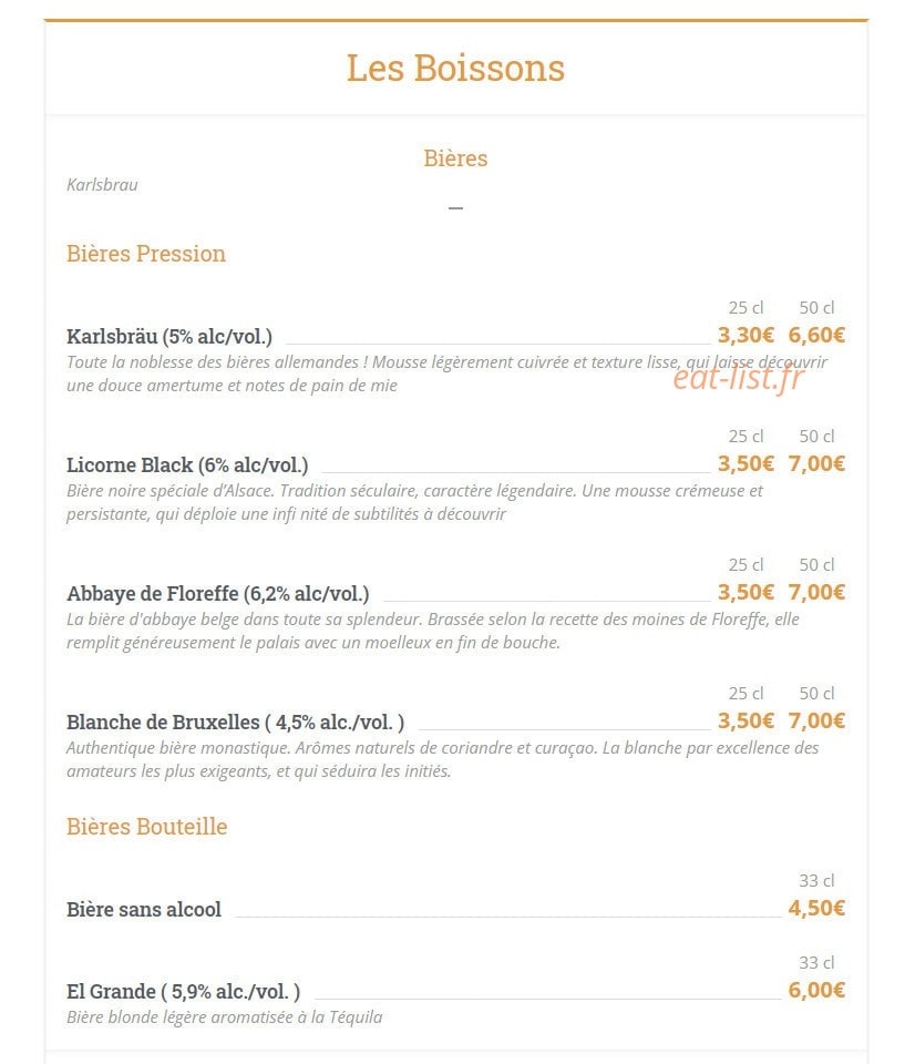 Les Relais d'Alsace — carte page 10