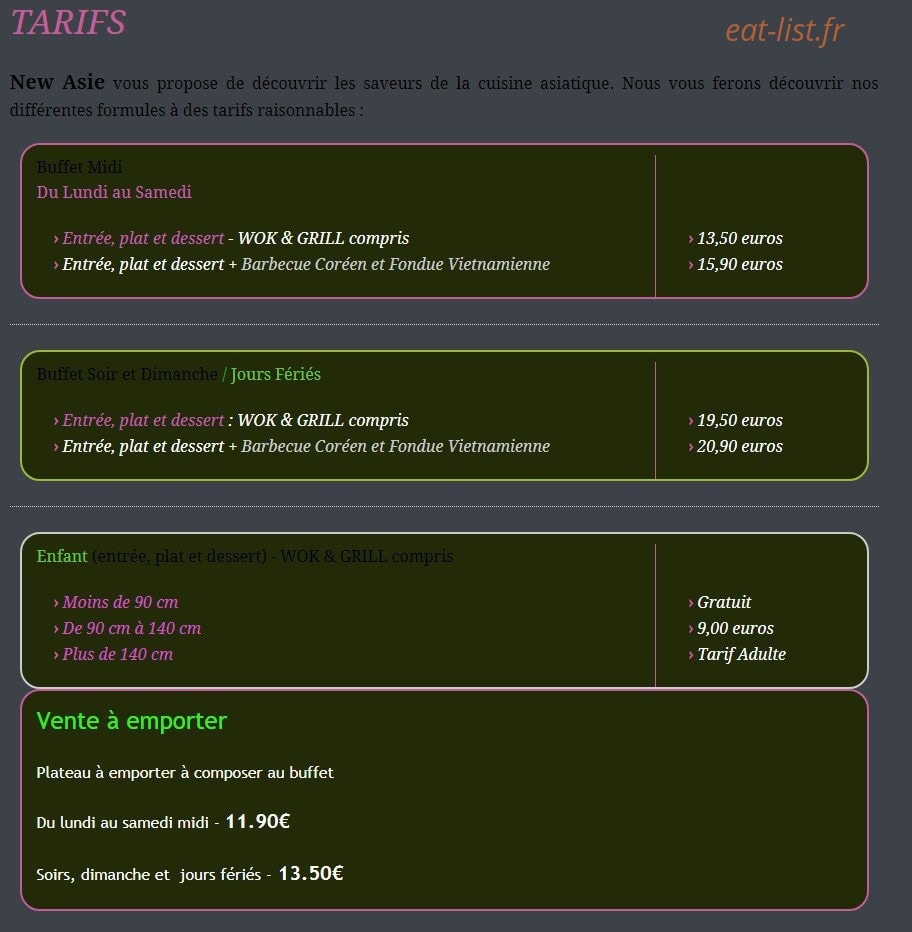 New Asie — carte page 1
