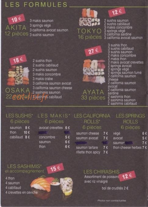 Sushi & Food — carte page 1