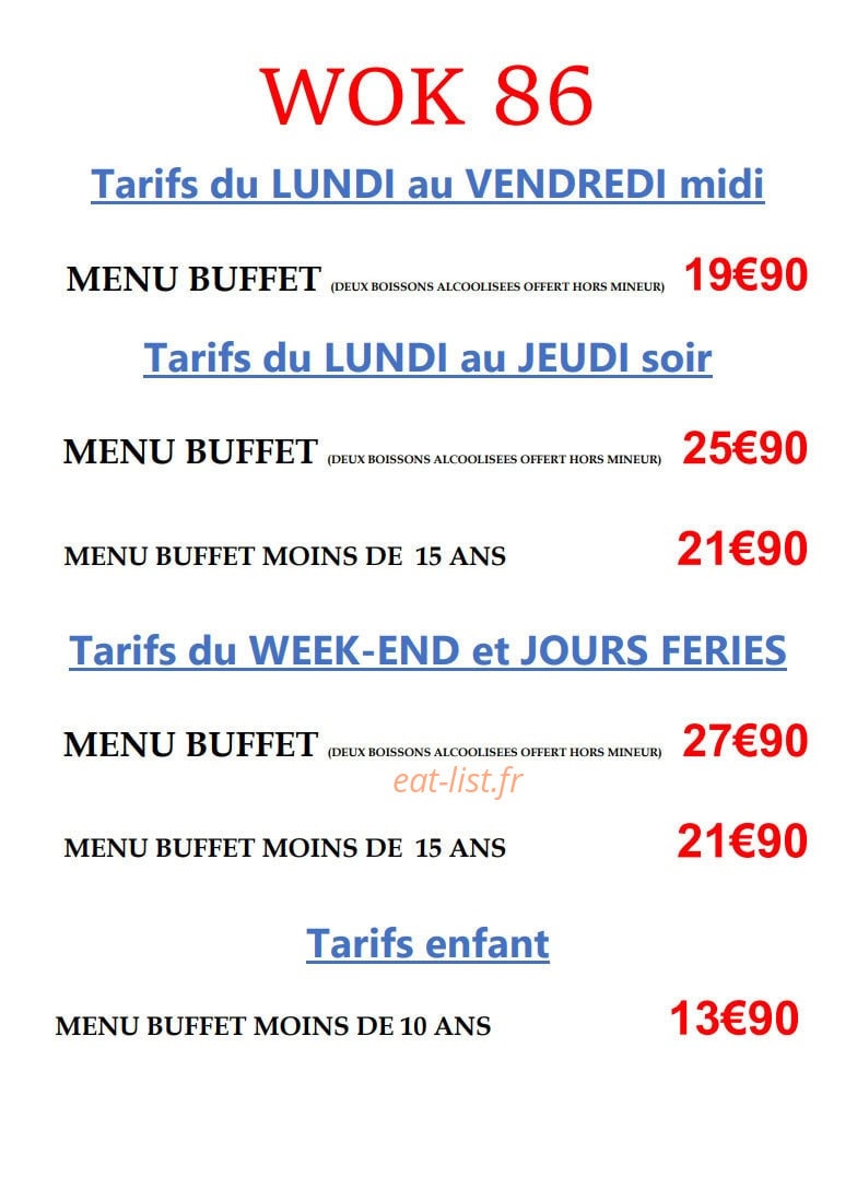 Wok 86 — carte page 1