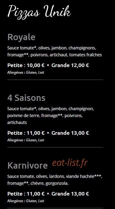 Kpizz — carte page 3