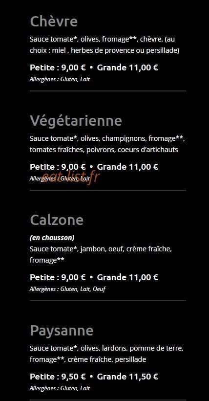 Kpizz — carte page 1