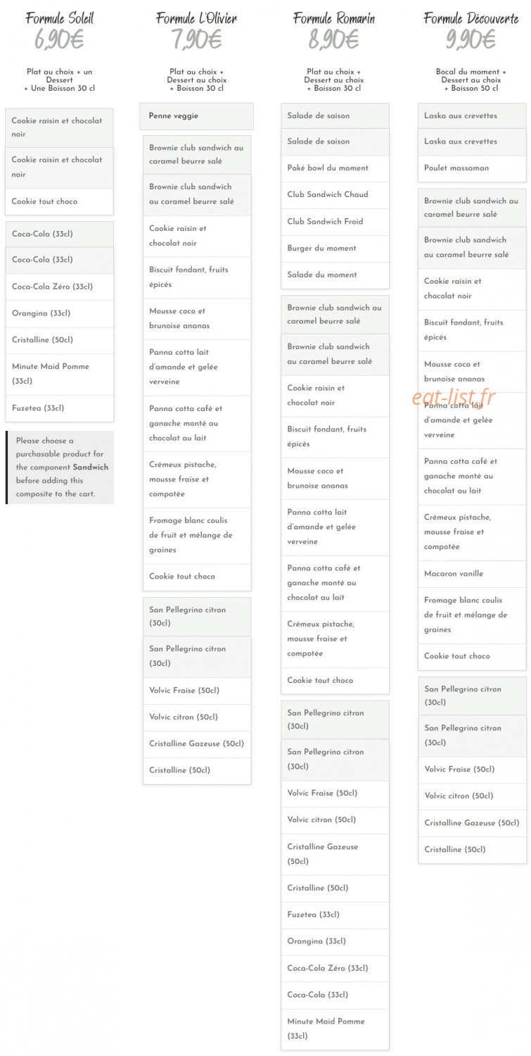 Bistrot l'Olivier — carte page 6