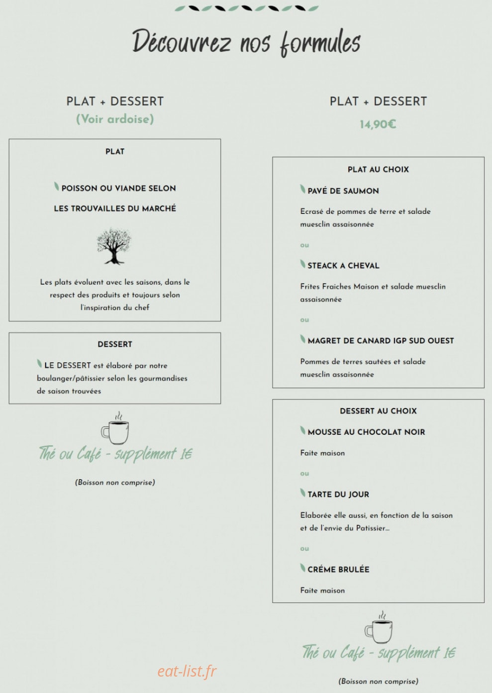 Bistrot l'Olivier — carte page 2