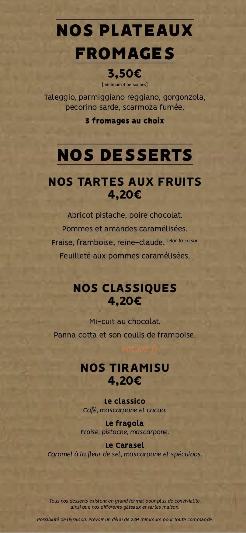 Chez Basilic'o — carte page 3
