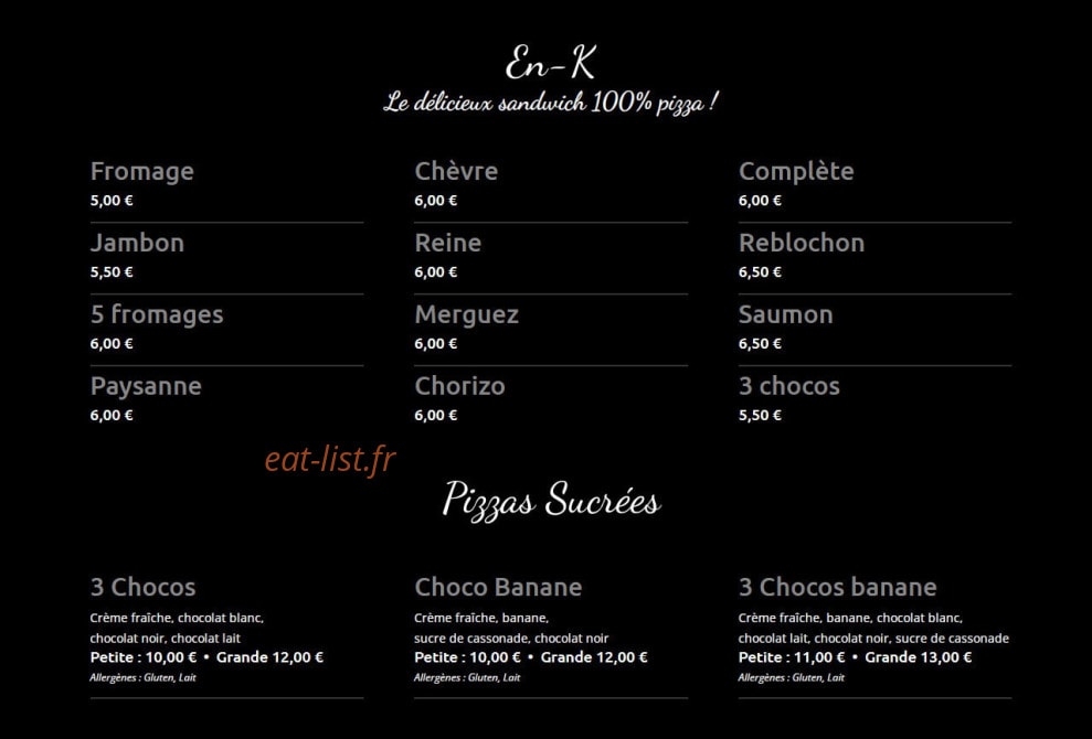 Kpizz — carte page 3