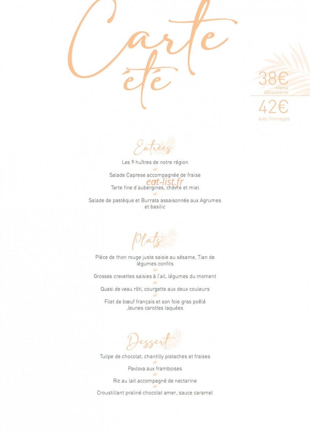 Le 123 Restaurant — carte page 2