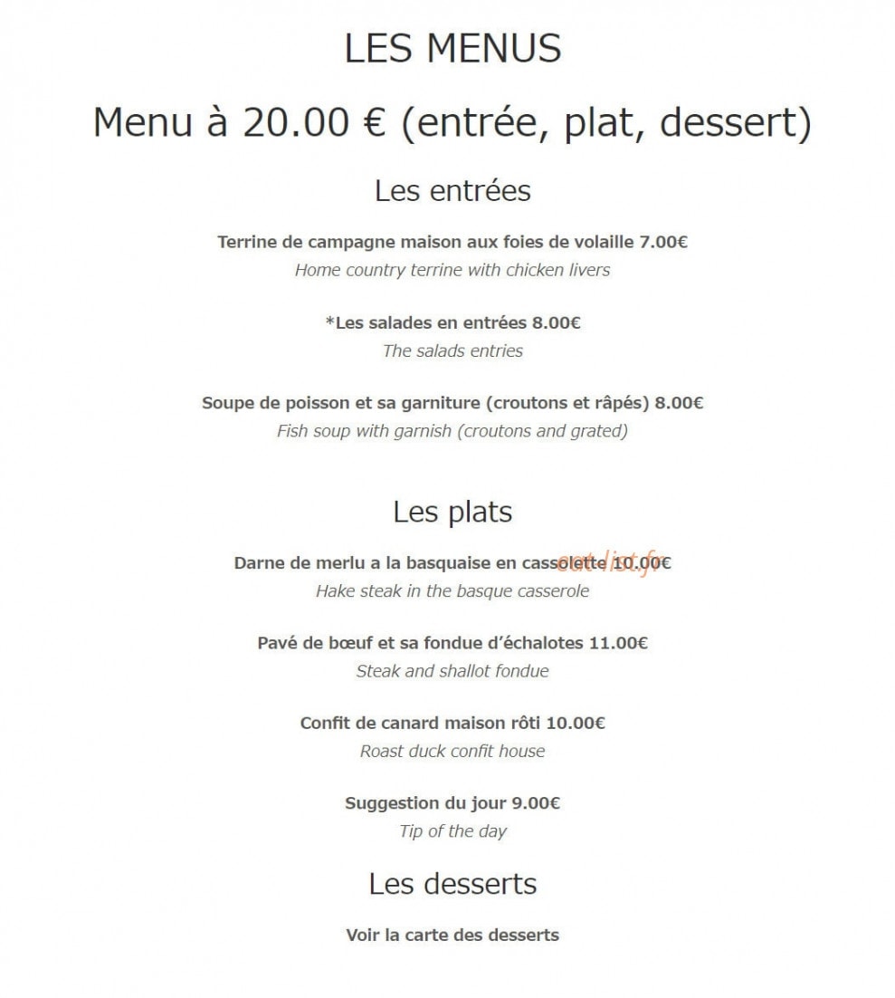 Les Gourmets — carte page 3