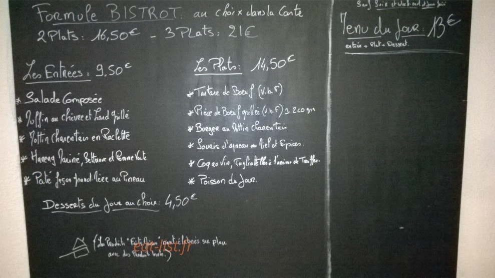 Hôtel restaurant de l'Union — carte page 1