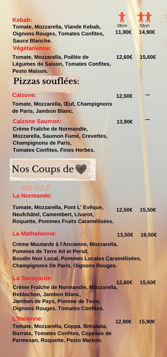 O'Livyo Pizzas — carte page 3