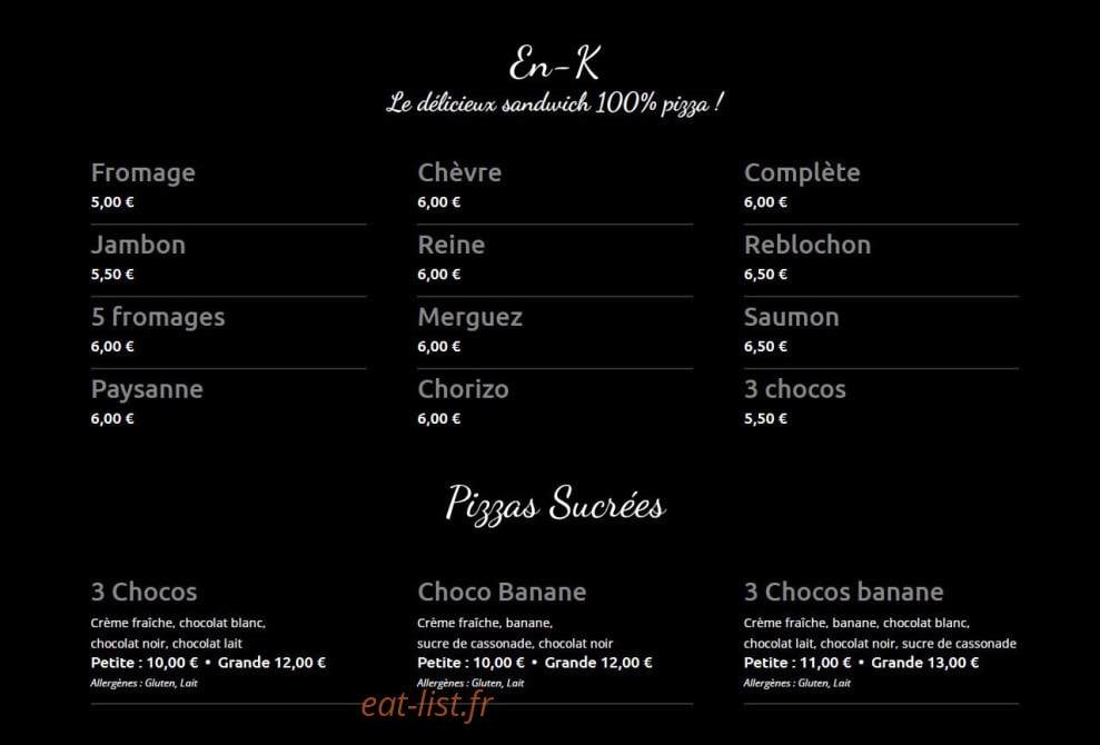 Kpizz — carte page 3