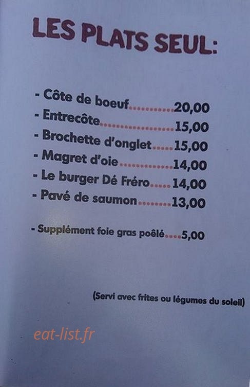 Resto Dé Fréro — carte page 3