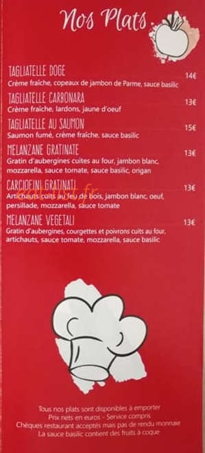 Pizza Julia — carte page 4