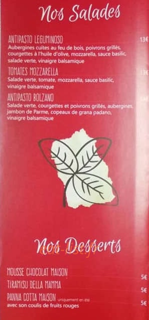 Pizza Julia — carte page 5