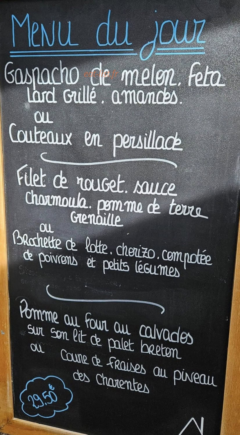 Carte et menu de Jules et Julie à Saint Georges d'Oleron — Menu