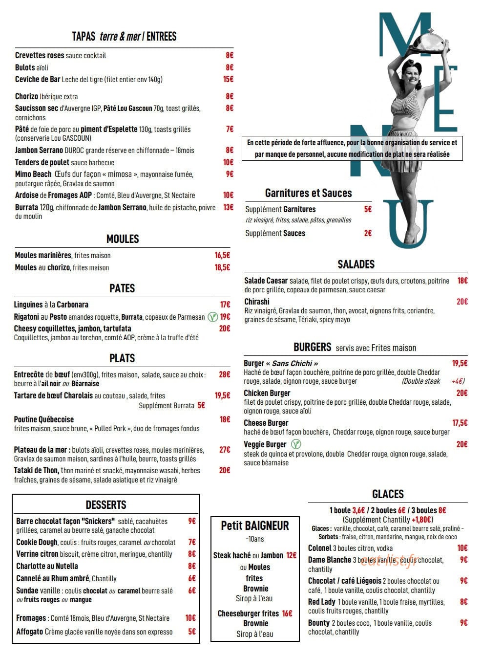 A  la Plage — carte page 2