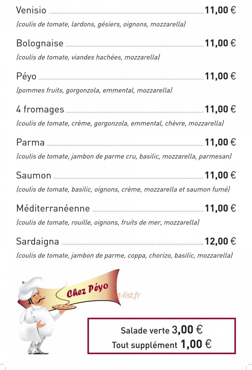 Chez Peyo — carte page 2