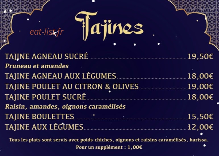 Couscous  et tajine — carte page 1