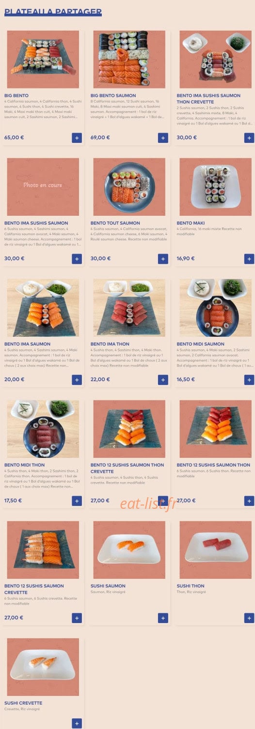 ImaSushis — carte page 1
