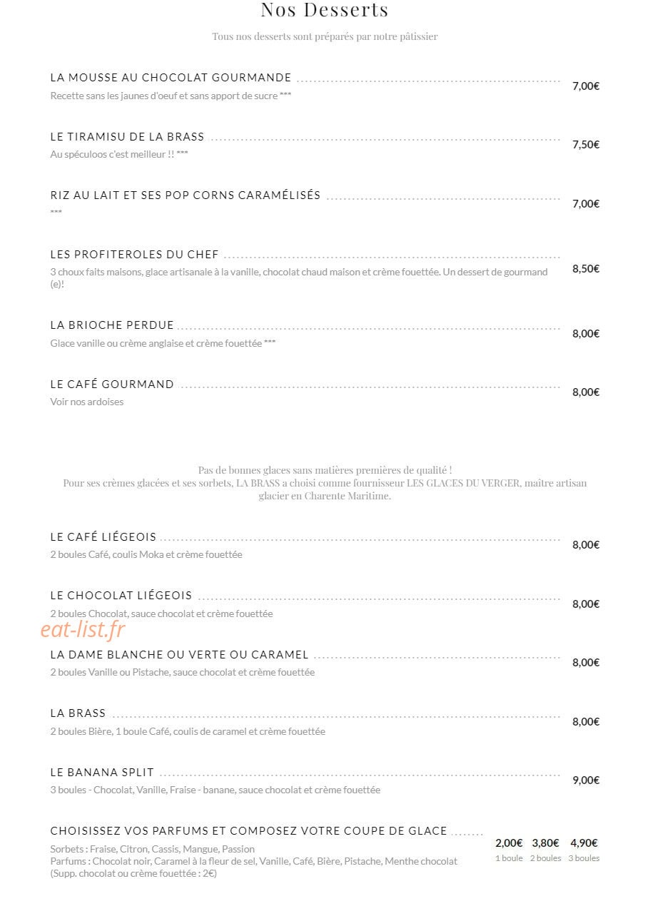 La Brass — carte page 8