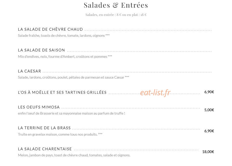 La Brass — carte page 1