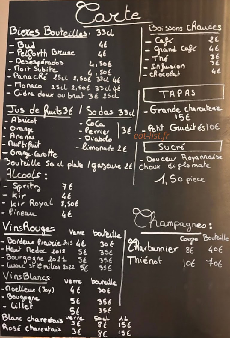 La Cigale de Royan — carte page 1